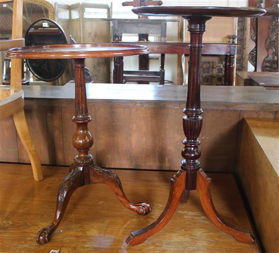 2 mahogany tripod tables